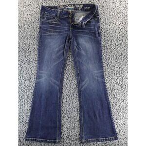 Refuge Pop Starlet Flare Jeans Blue Wash Denim Button Fly Women Size 12R